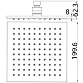 ACL Eden 200mm Square Shower Head Matt Black